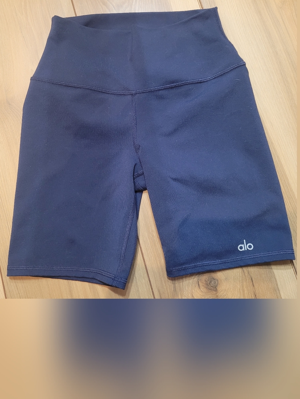 ALO Yoga Navy Blue High-Rise Bike Shorts